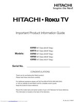 Hitachi 55R80 TV Operating Manual